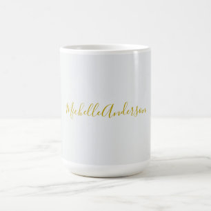Gold Color Modern Minimalistischer Handschriftname Kaffeetasse