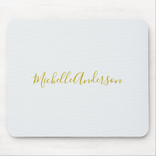 Gold Color Modern Minimalistischer Handschriftname Mousepad