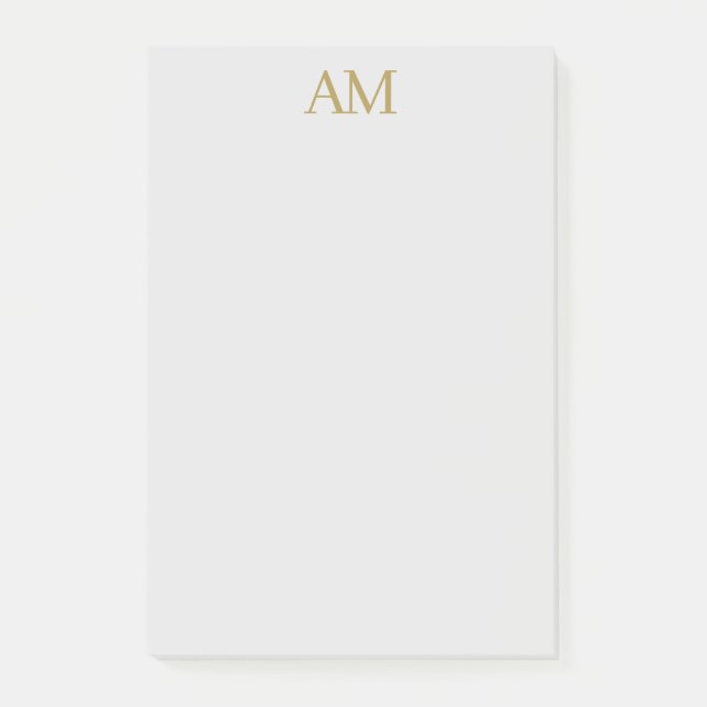 Gold Color Monogram Initials Calligraphy Pro Post-it Klebezettel (Vorderseite)