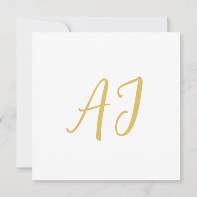 Gold Color Monogram Professional Classical Initial (Vorderseite)