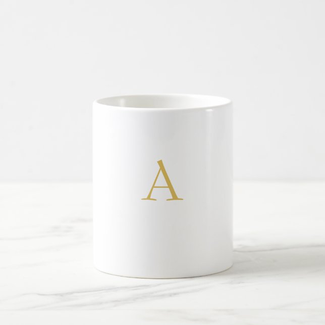 Gold Color Monogram Professional Custom Kaffeetasse (Mittel)