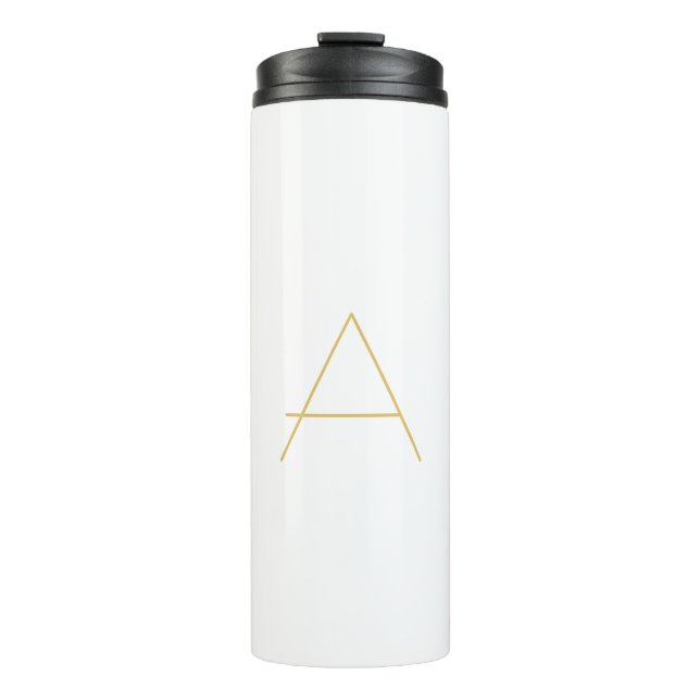 Gold Color Monogram Professional Custom Thermosbecher (Vorderseite)