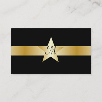 Gold Colored Star Mit Monogramm Visitenkarte