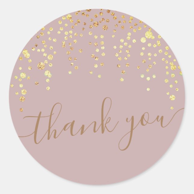 gold conetti Glitzer errush Dankeschön Sticker (Vorderseite)