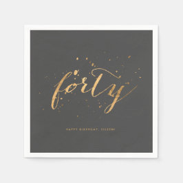 Gold Confetti 40. Geburtstag Party Serviette