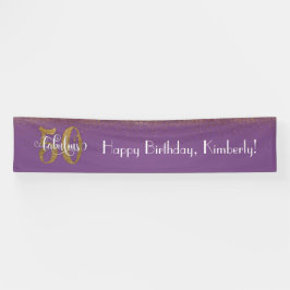 Gold Confetti 50 & Fabulous Happy Geburtstag, Lila Banner