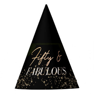 Gold Confetti 50 und Fabulous Party Hat Partyhütchen