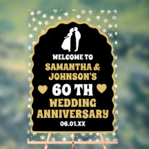 Gold Confetti 60. Hochzeitstag Willkommen