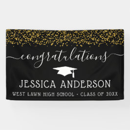 Gold Confetti Abschluss Banners Grad Party Banner