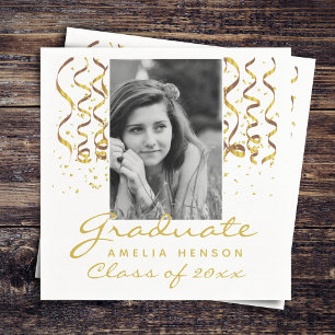 Gold Confetti Abschluss Graduate Foto Serviette