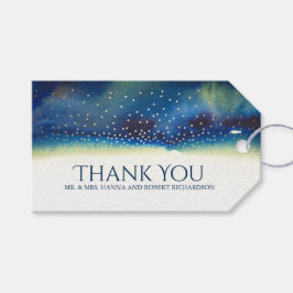 Gold Confetti Aquamarin Watercolor Geschenkanhänger