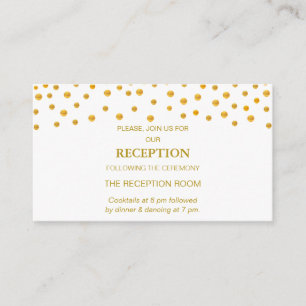 Gold Confetti auf Black & White Wedding Begleitkarte