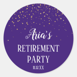 Gold Confetti auf Lila Umschlag Aufkleber