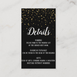 Gold Confetti auf Schwarz Detail Beilage Karte