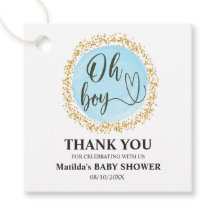 Gold Confetti Baby Boy Dusche Gefallen Tag