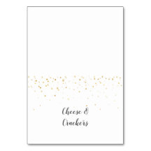 Gold Confetti Baby Duschbuffet Lebensmittelmarken