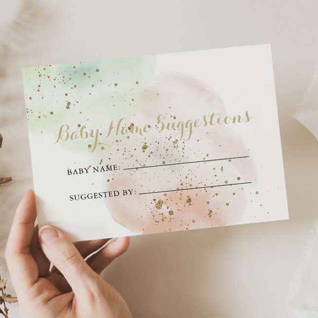 Gold Confetti Baby Name Suggestions Card (Von Creator hochgeladen)