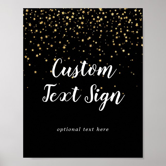 Gold Confetti | Benutzerdefiniertes Zeichen für Sc Poster (Vorne)