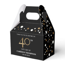 Gold Confetti Black 40. Geburtstag Funchbox