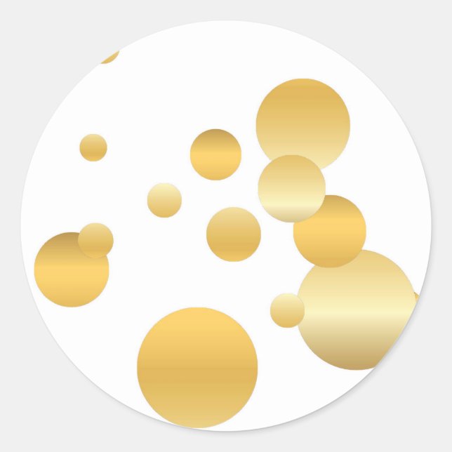Gold Confetti Blank Template Elegant Modernes Runder Aufkleber (Vorderseite)