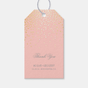 Gold Confetti Blush Pink Hochzeit Vielen Dank Geschenkanhänger