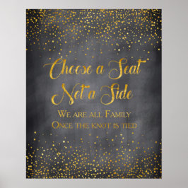 Gold Confetti Chalkboard Hochzeitszeichen Poster