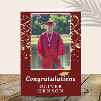 Gold Confetti Congratulations Graduation Photo 
