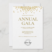 Gold Confetti Custom Logo Gala Corporate Event