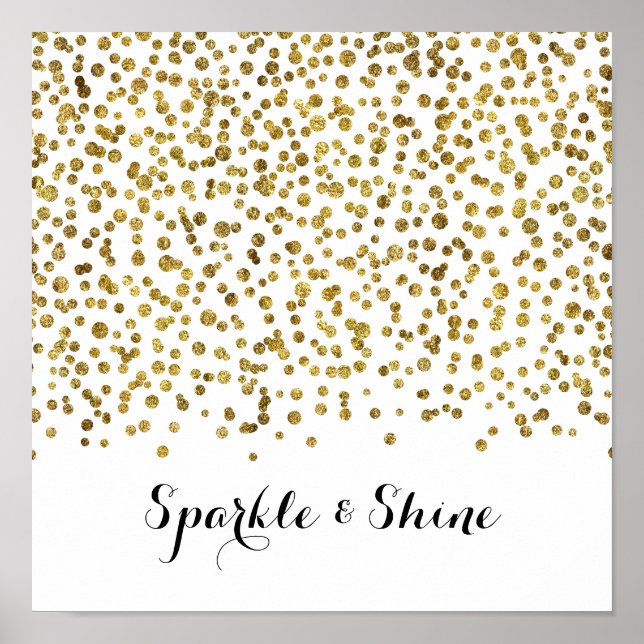 Gold Confetti Dot Sparkle und Shine Poster (Vorne)