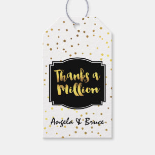 Gold Confetti Dots Custom Vielen Dank Geschenkanhänger