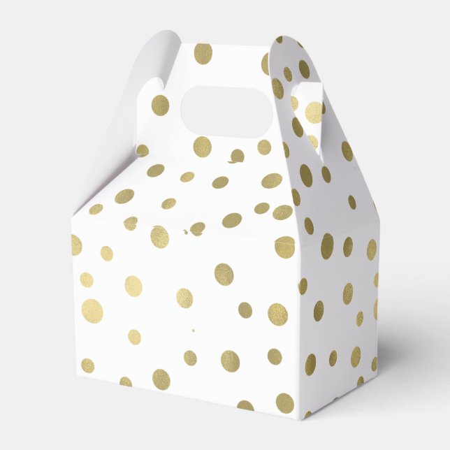 Gold Confetti Dots Geschenkschachtel (Rückseite)