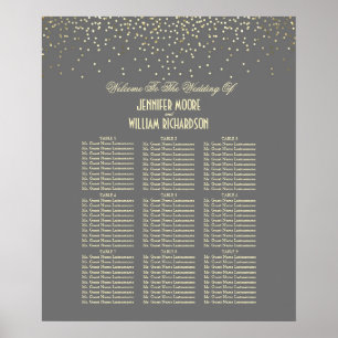 Gold Confetti Dots Hochzeitskarte Poster