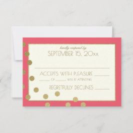 Gold Confetti Dots Hochzeitsreaktion RSVP Karte