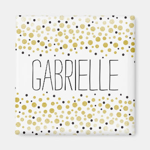 Gold Confetti Dots Magnet