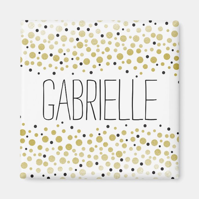 Gold Confetti Dots Magnet (Vorne)