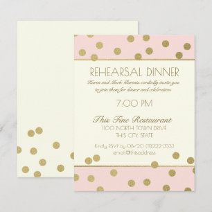 Gold Confetti Dots Probe Dinner Einladung