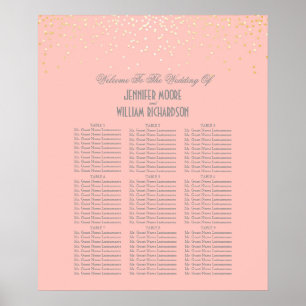 Gold Confetti Dots Rosa Seekarte Poster