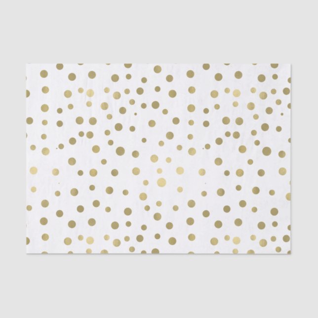 Gold Confetti Dots Seidenpapier (Vorderseite)