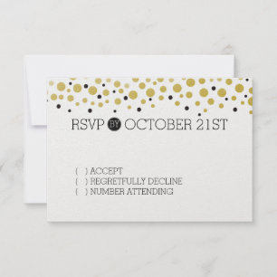Gold Confetti Dots UAWG RSVP Karte