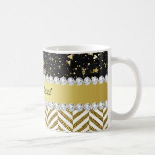 Gold Confetti Dreiecke Chevrons Diamant Bling Tasse