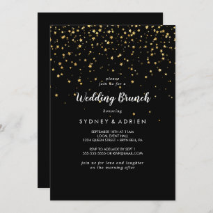 Gold Confetti   Einladung zum Black Wedding Brunch