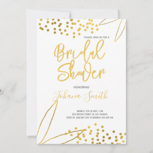 Gold Confetti Elegant Bridal Dusche Einladung