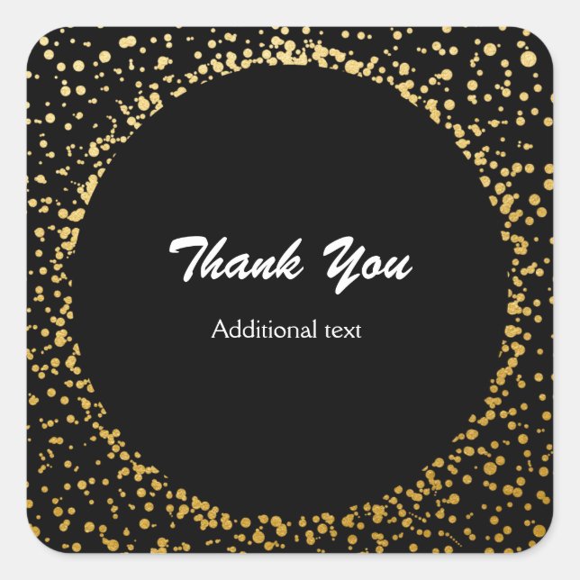 Gold Confetti Eleganter Glamour Dots Bevorzugen St Quadratischer Aufkleber (Vorderseite)