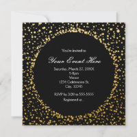Gold Confetti Eleganter Glamour Dots Einladungen
