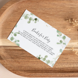 Gold Confetti Eucalyptus Baby Shooting Book Reques Begleitkarte