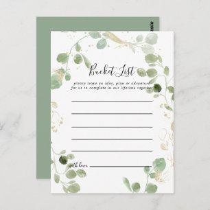 Gold Confetti Eucalyptus Foliage Bucket List Cards Postkarte