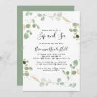 Gold Confetti Eucalyptus Foliage Sip & See