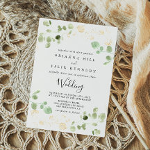 Gold Confetti Eukalyptus Front & Back Wedding