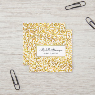 Gold Confetti Event Planner Business Cards Quadratische Visitenkarte