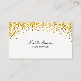Gold Confetti Event Planner Business Cards Visitenkarte